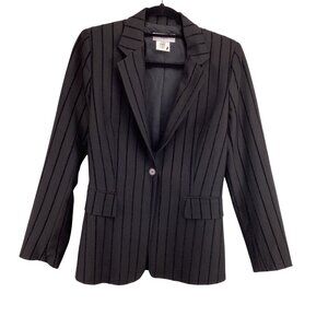 Vertigo Paris Blazer Jacket Size Small Black Velvet Pinstripe Lined‎
